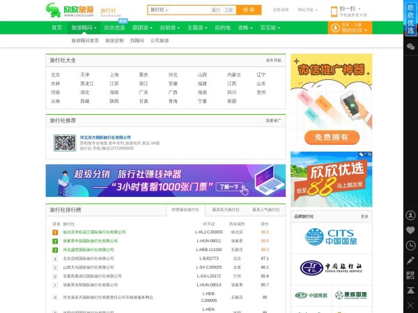 旅游社网站预览图